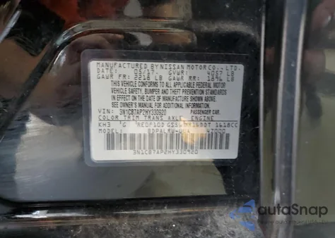 2017 Nissan Sentra Sr Turbo из США, поврежденный, VIN 3N1CB7AP2HY330920